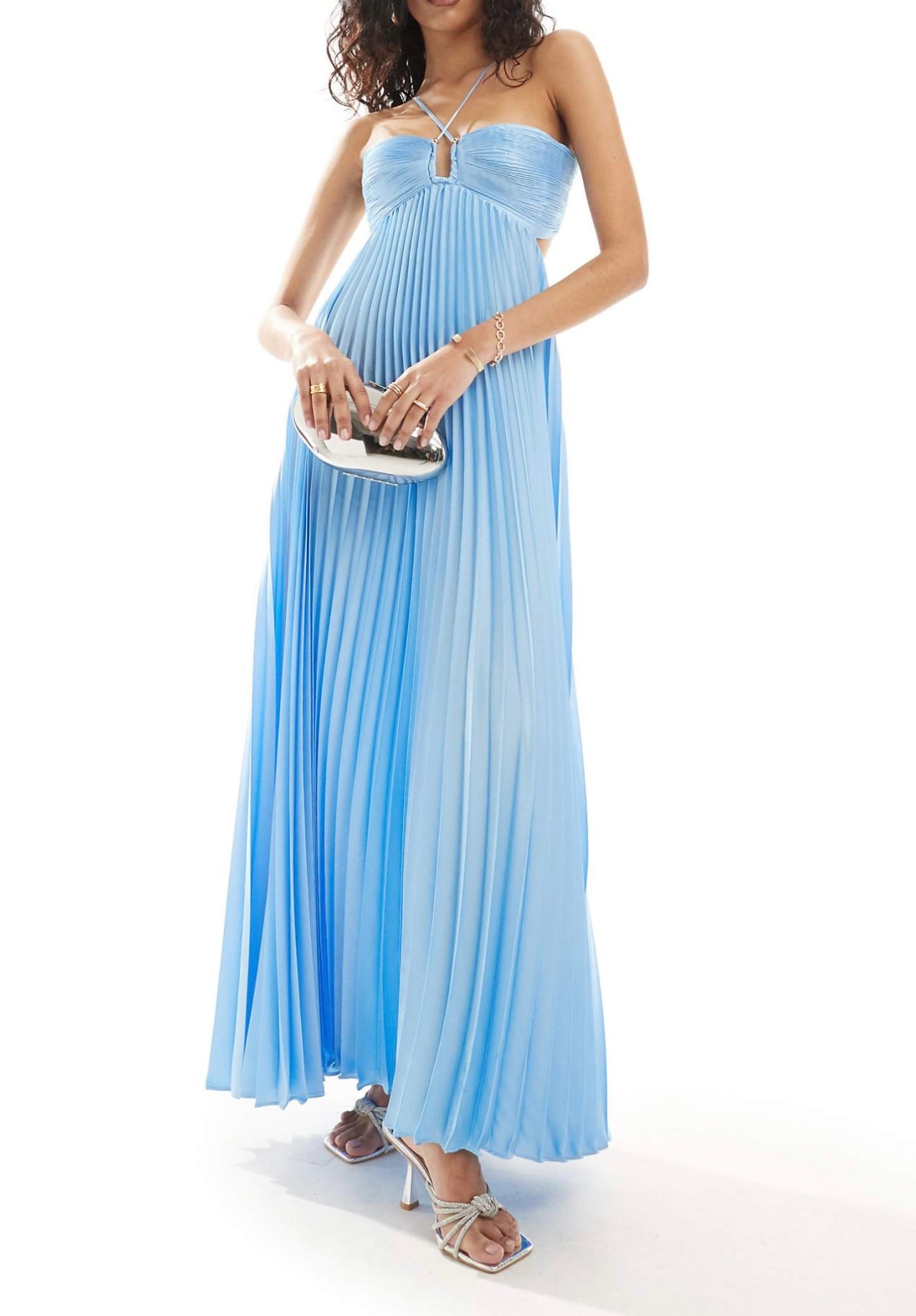Aqua plissé Dress