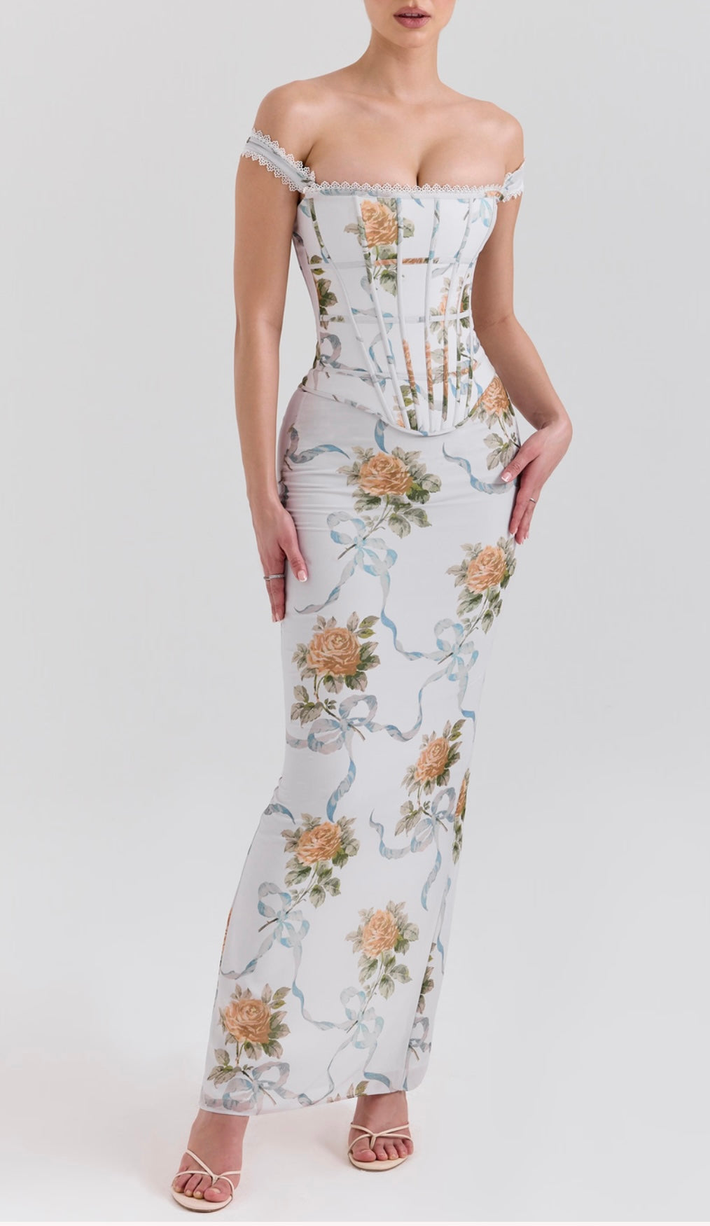 white christmas dresses Bardot Midi Corset Dress – PALOMA