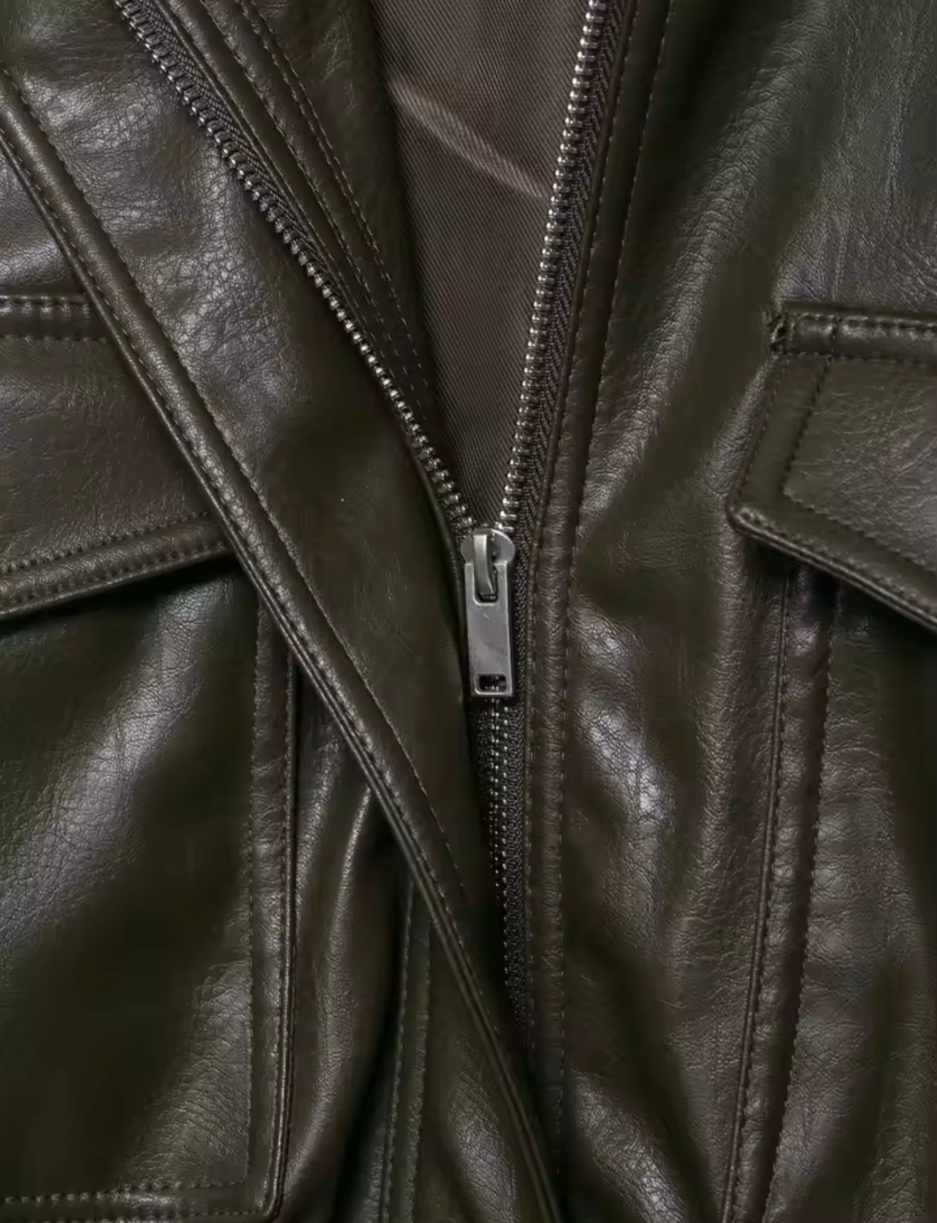 Deep Sage Leather Jacket