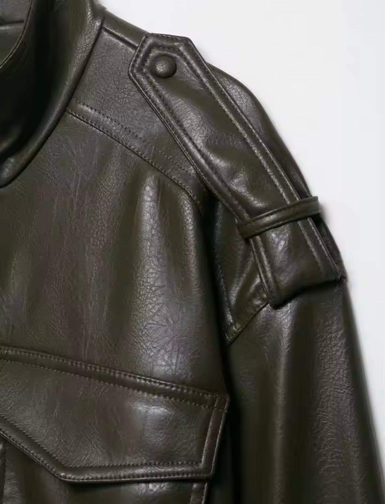 Deep Sage Leather Jacket