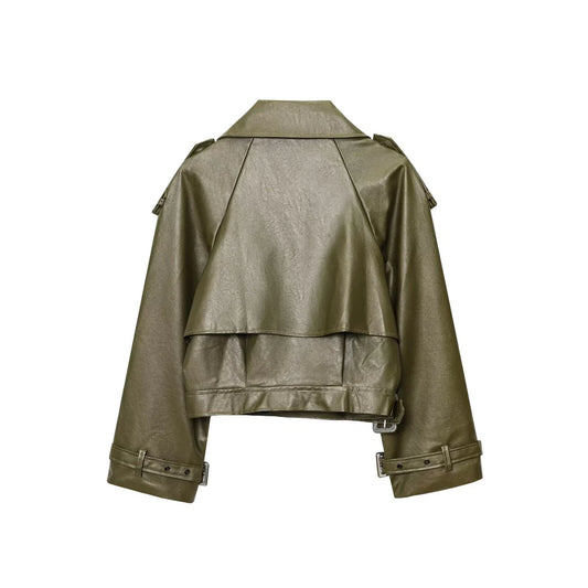 Olive Essence Biker Jacket