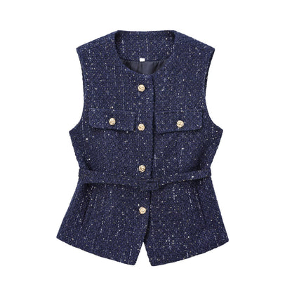 Gürtelweste Tweed
