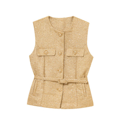 Gürtelweste Tweed