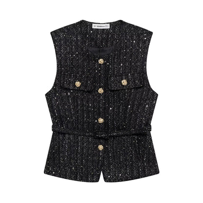 Gürtelweste Tweed