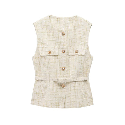 Gürtelweste Tweed
