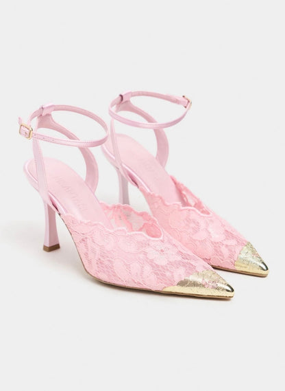 Lace Slingback Heels