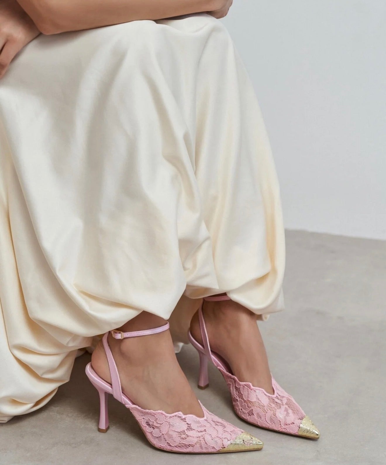 Lace Slingback Heels