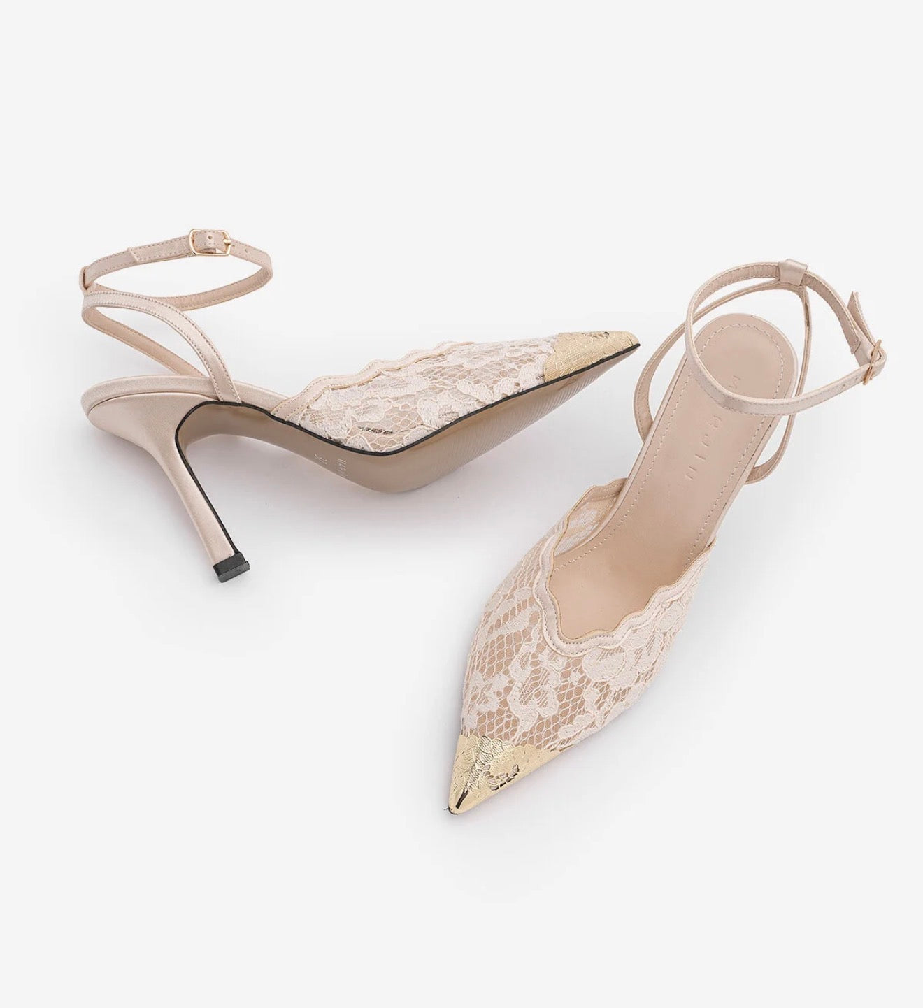 Lace Slingback Heels