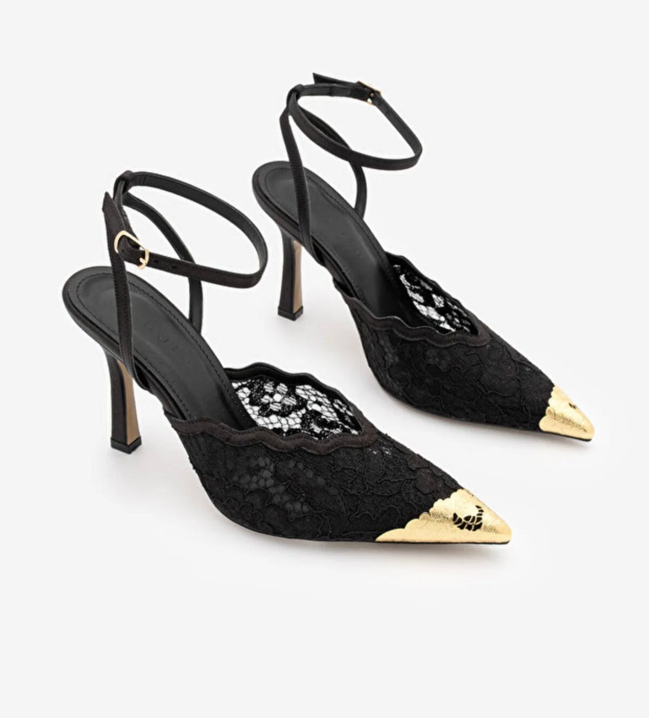 Lace Slingback Heels