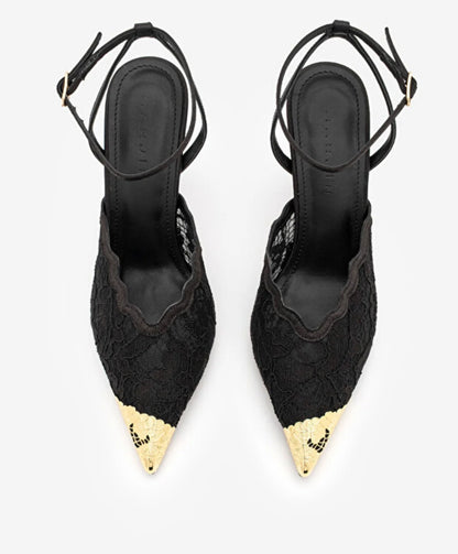 Lace Slingback Heels