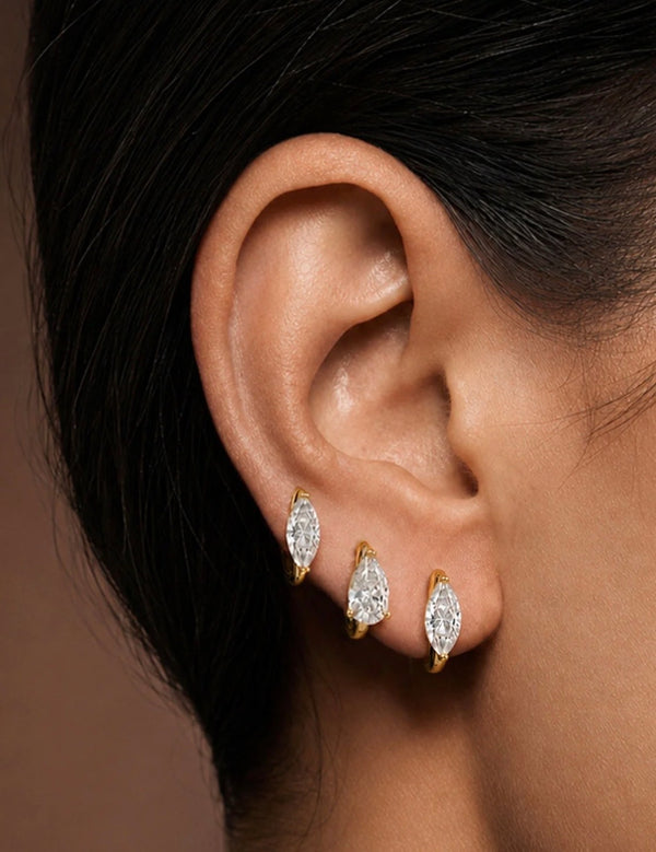 Marquise Drop Hoops