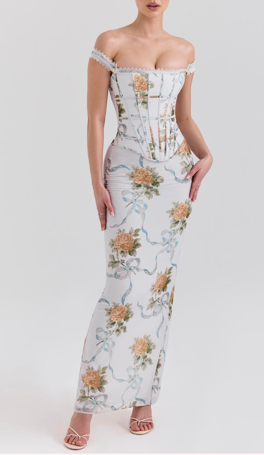 Bardot Midi Corset Dress