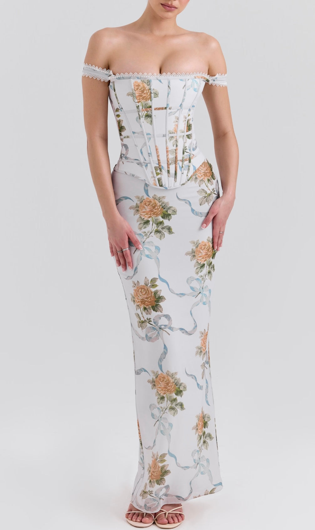 Bardot Midi Corset Dress