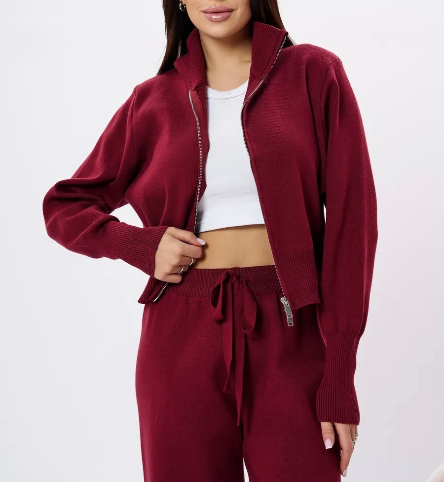 Zip-Up Knit Set
