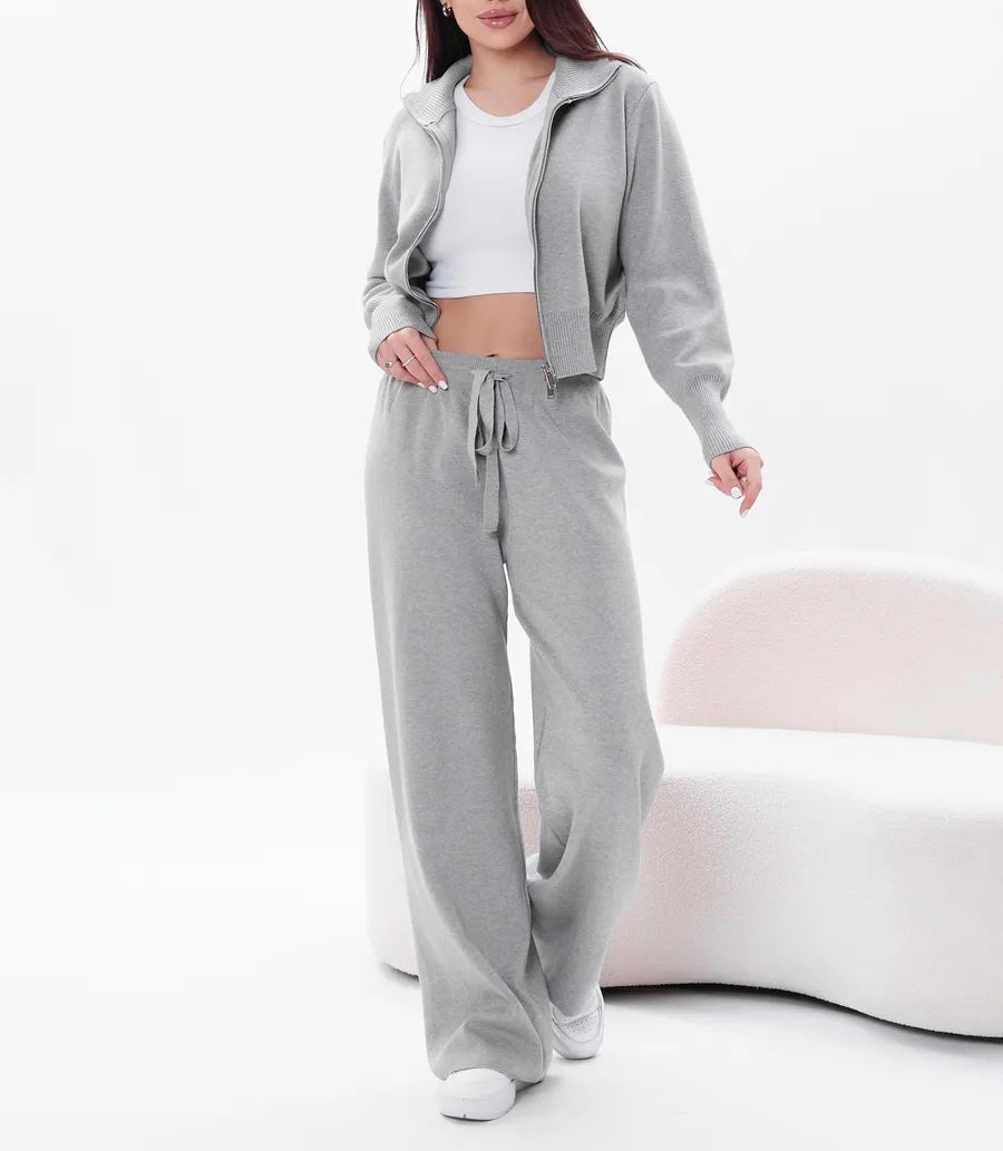 Zip-Up Knit Set