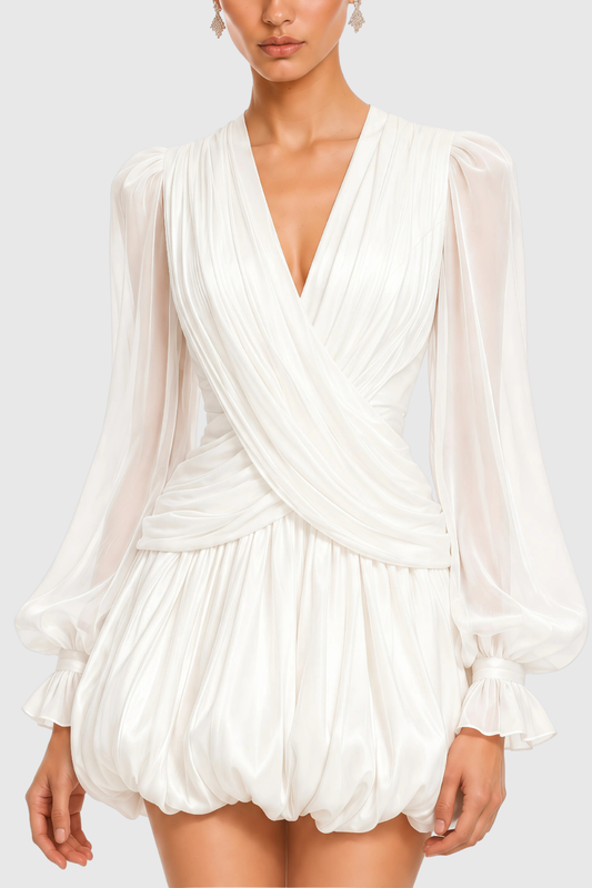Pearl Draped Mini Dress