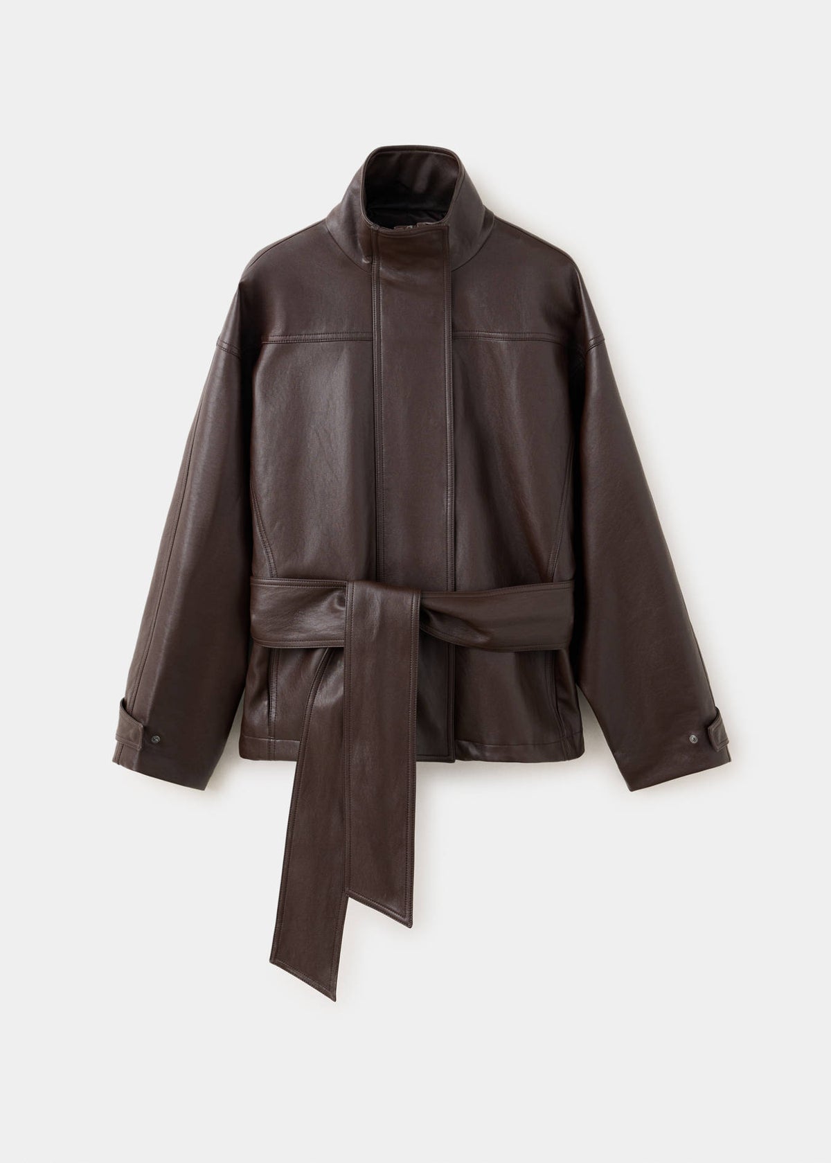 Alessia Luxe Leather Trench Jacket