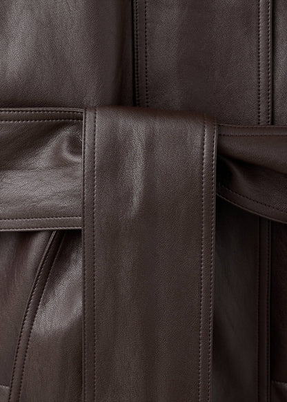 Alessia Luxe Leather Trench Jacket