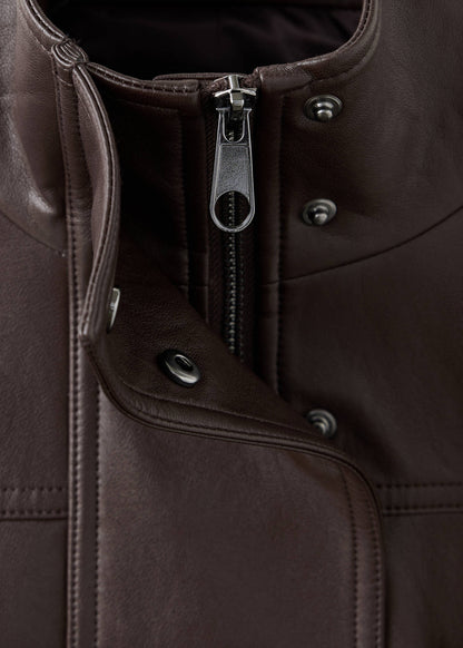 Alessia Luxe Leather Trench Jacket