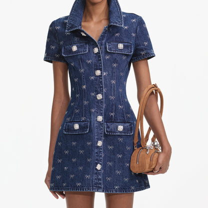 Bow Denim Dress